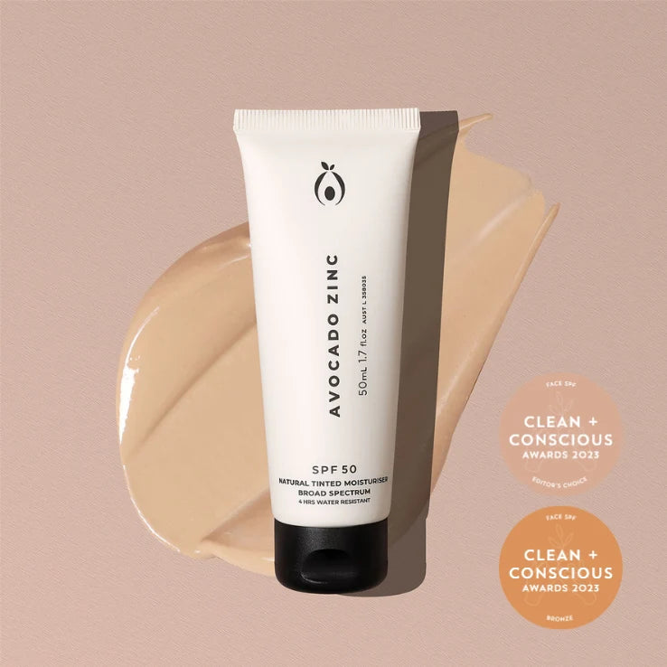 Avocado Zinc Spf 50 Natural Tinted Moisturiser