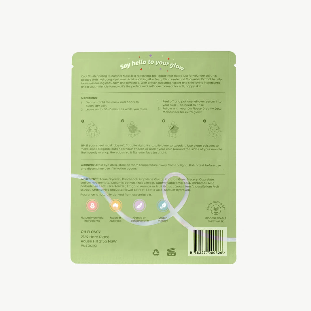 Oh Flossy Skincare - Cool Crush Cooling Cucumber Mask