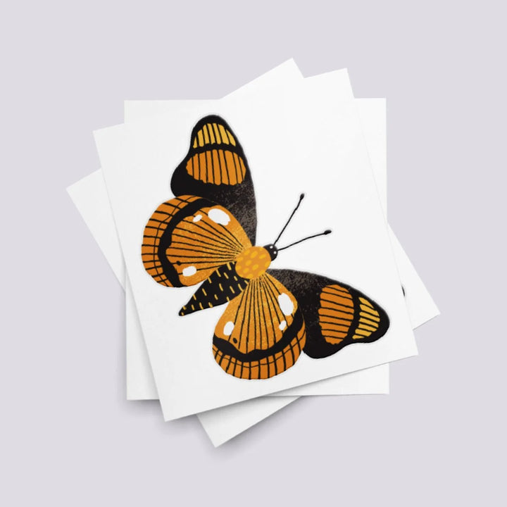 Ducky Street Pumpkin Butterfly Temporary Tattoos