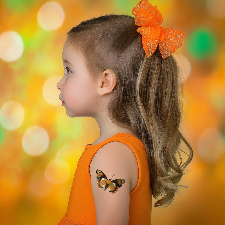 Ducky Street Pumpkin Butterfly Temporary Tattoos