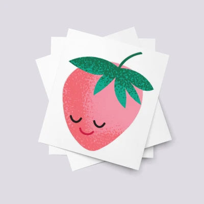 Ducky Street Strawberry Temporary Tattoos