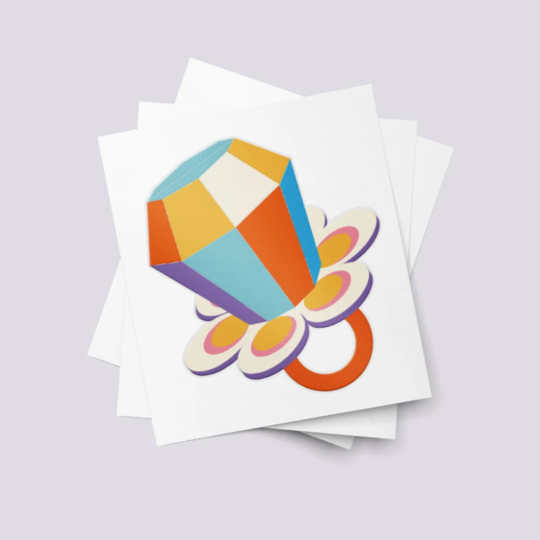 Ducky Street Groovy Ring Temporary Tattoos