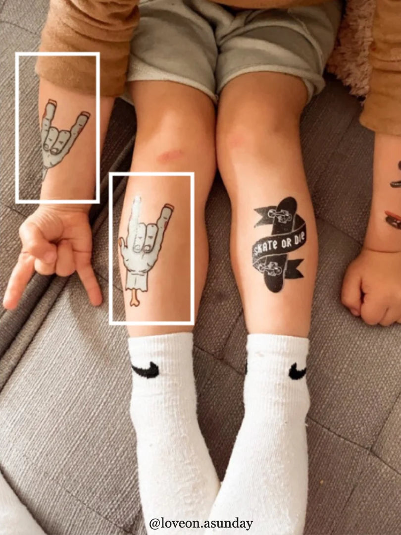 Ducky Street Zombi Rock Temporary Tattoos