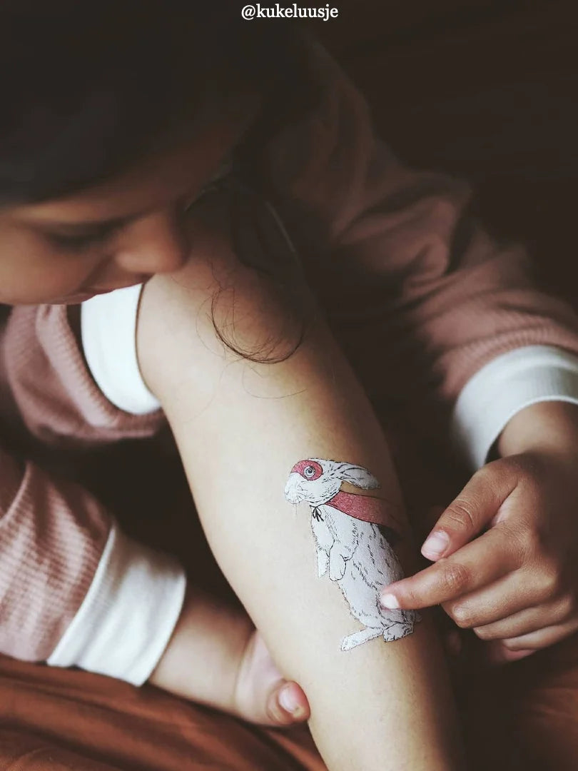 Ducky Street Bunny Hero Temporary Tattoos