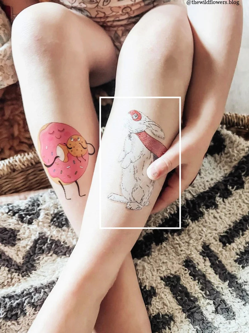 Ducky Street Bunny Hero Temporary Tattoos
