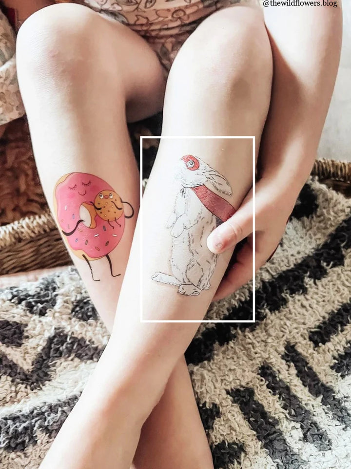Ducky Street Bunny Hero Temporary Tattoos