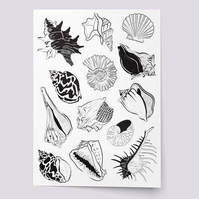 Ducky Street Sea Shells Temporary Tattoos
