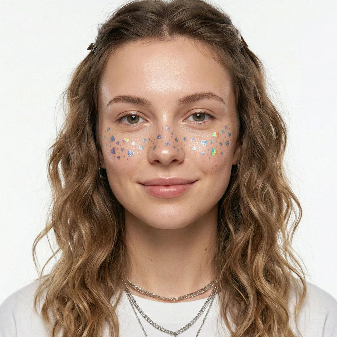 Ducky Street Iridescent Freckles Temporary Tattoos - Diamonds