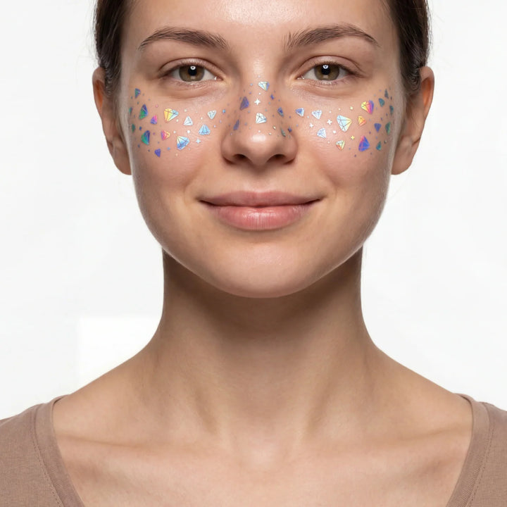 Ducky Street Iridescent Freckles Temporary Tattoos - Diamonds
