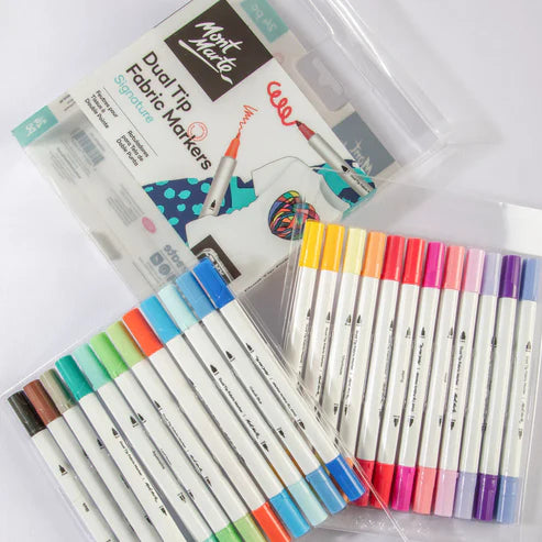 Mont Marte Dual Tip Fabric Markers 24 Pcs