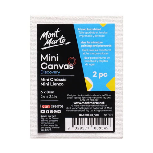 Mont Marte Mini Canvas 6x8cm 2 Pcs
