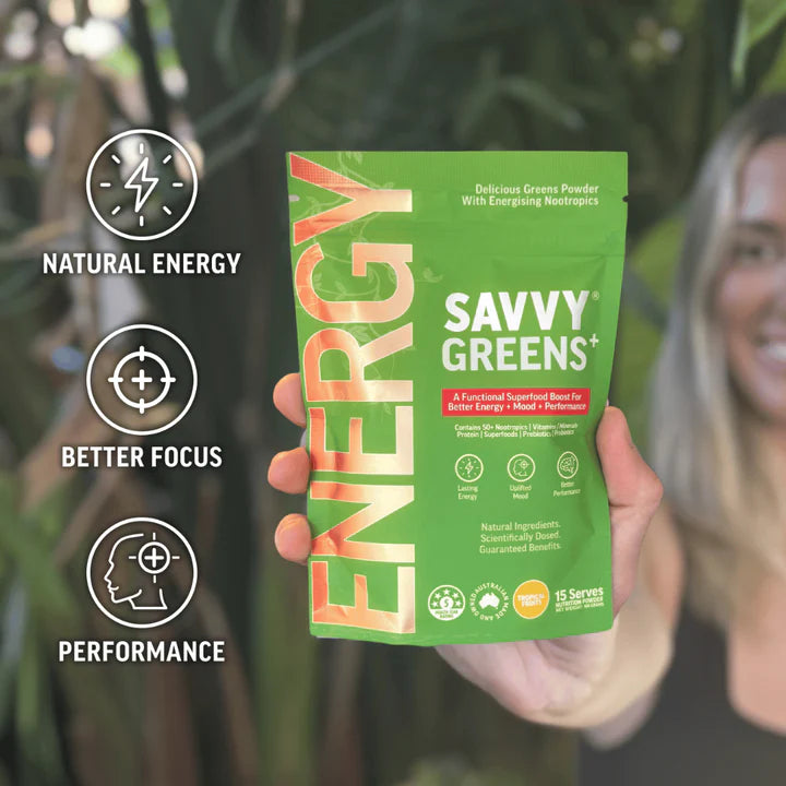 Nootropic GREENS+ ENERGY Tropical Fruits Flavour (15 Serves)