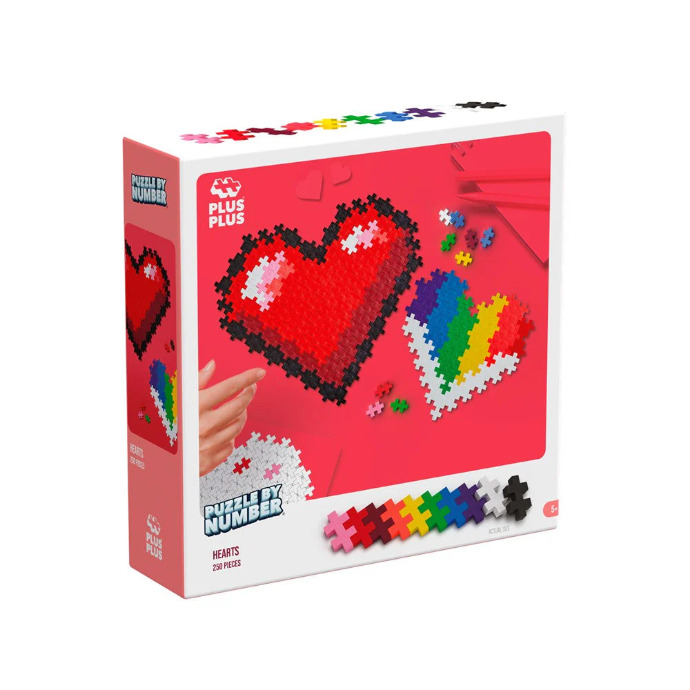 Plus Plus Toys - Puzzle By Number - Hearts 250 Pcs