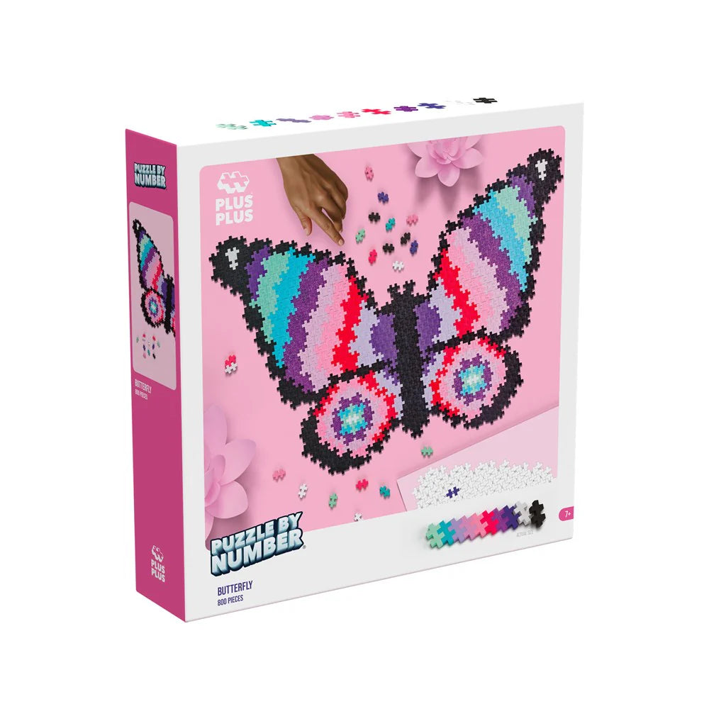 Plus Plus Toys - Puzzle By Number - Butterfly 800 Pcs