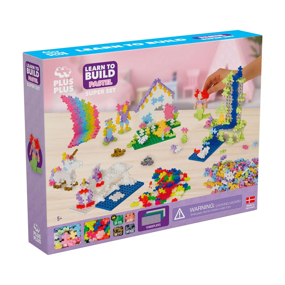 Plus Plus Toys Pastel Learn To Build Super Set 700 Pcs