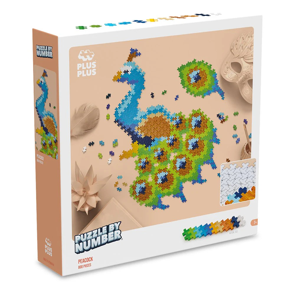 Plus Plus Toys - Puzzle By Number - Peacock 800 Pcs