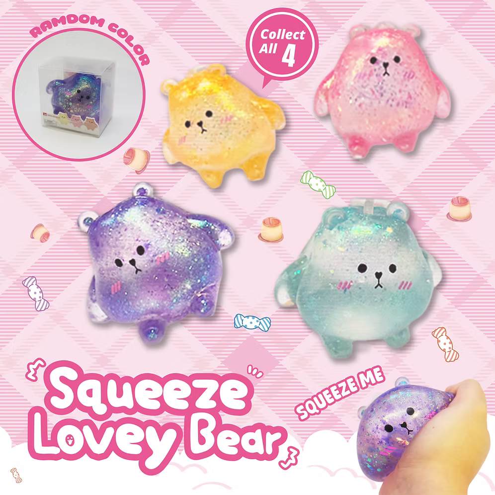 Squeeze Lovey Bear Sensory Toy – Stretchy Fidget (Assorted)