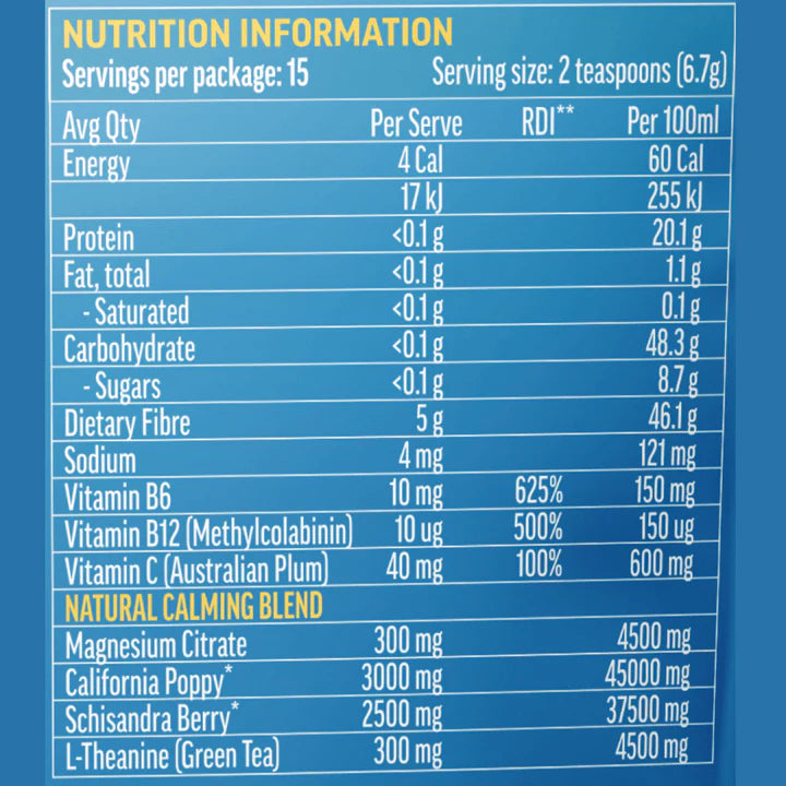 Calm Water Functional Mental Health Supplement Berry Flavour (15 Serves)