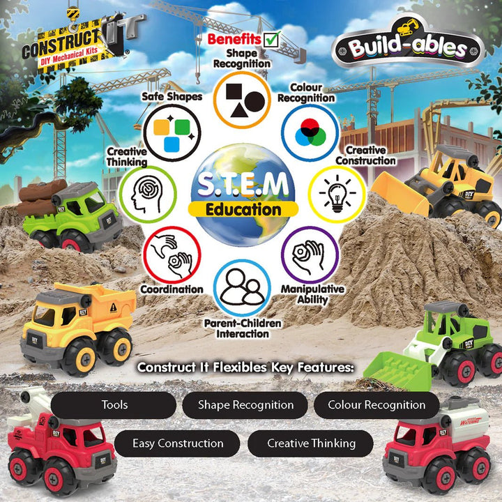 Build - ables - Construction Vehicles 2 in 1 - #HolaNanu#NDIS #creativekids