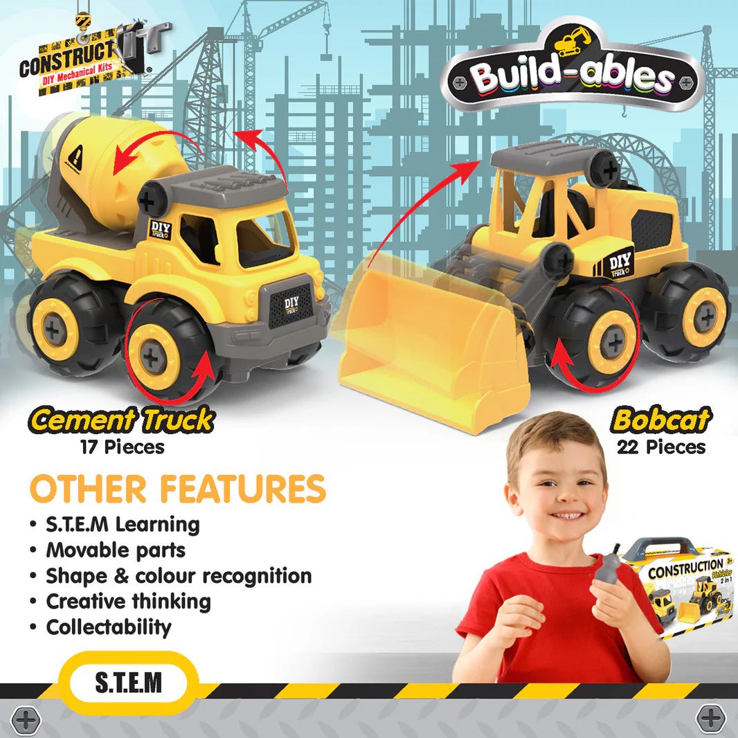 Build - ables - Construction Vehicles 2 in 1 - #HolaNanu#NDIS #creativekids