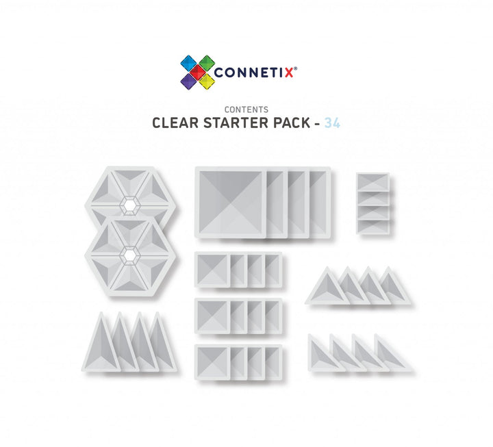 Connetix Tiles Clear Pack 34 pc - #HolaNanu#NDIS #creativekids