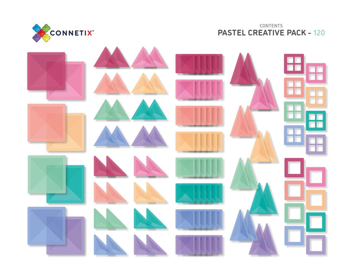 Connetix Tiles Pastel Creative Pack 120 pc - #HolaNanu#NDIS #creativekids