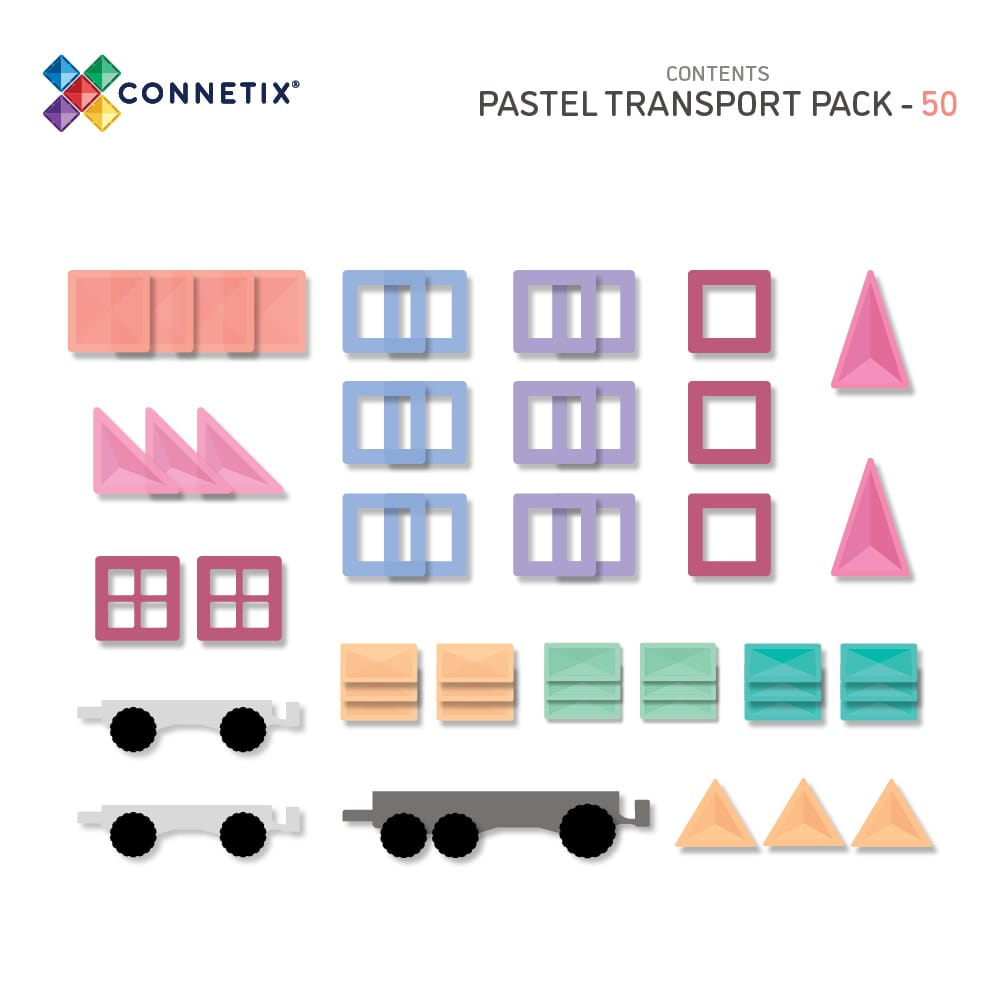 Connetix Tiles Pastel Transport Pack 50 pc - #HolaNanu#NDIS #creativekids