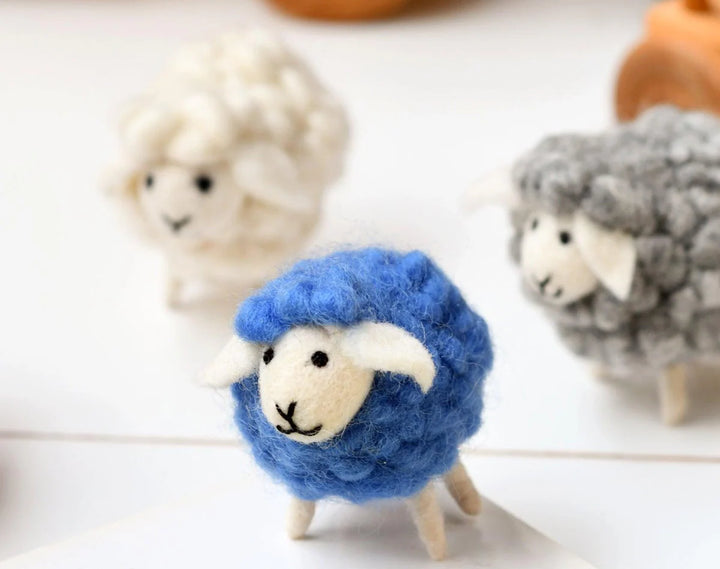 Tara Treasures Felt Blue Sheep Toy