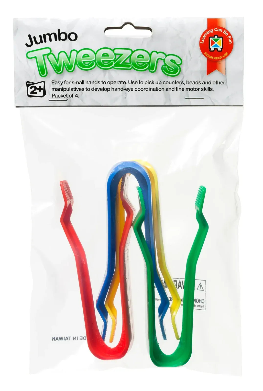 Jumbo Tweezers - Fine Motor Skills & Sensory Play (4 Pack)