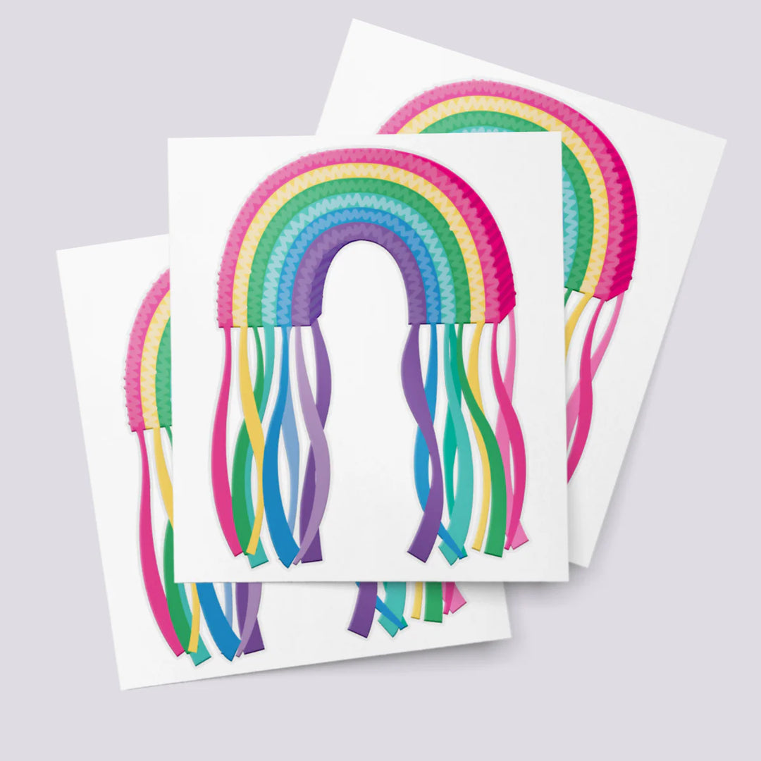 Ducky Street Rainbow Pinata Temporary Tattoos