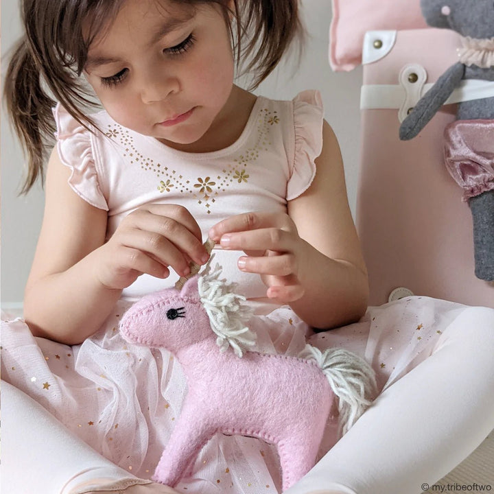 Tara Treasures Felt Pink Unicorn Toy - #HolaNanu#NDIS #creativekids