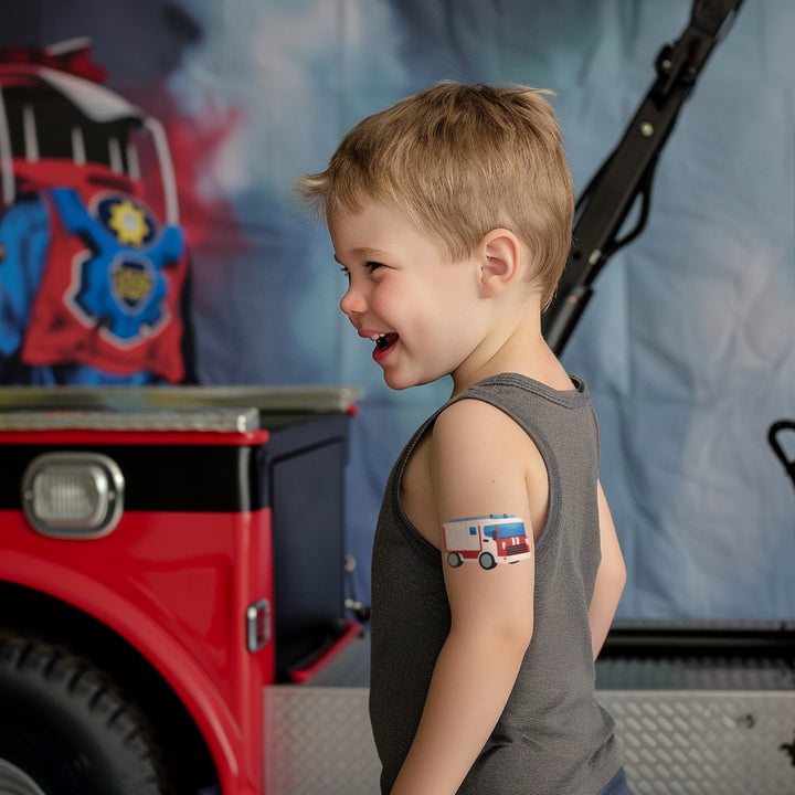 Ducky Street Fire Truck Temporary Tattoos