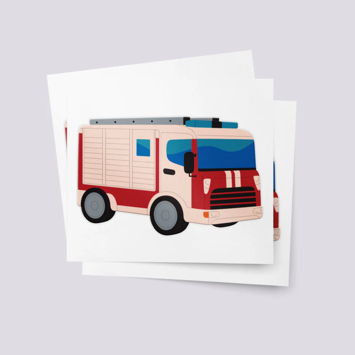 Ducky Street Fire Truck Temporary Tattoos