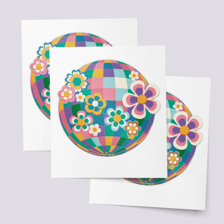 Ducky Street Groovy Ball Temporary Tattoos