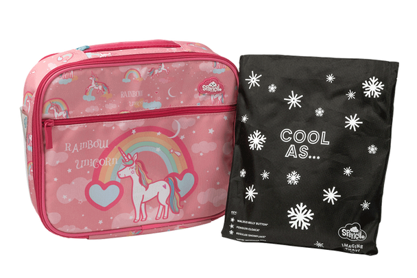 Spencil Big Cooler Lunch Bag + Chill Pack - Rainbow Unicorn