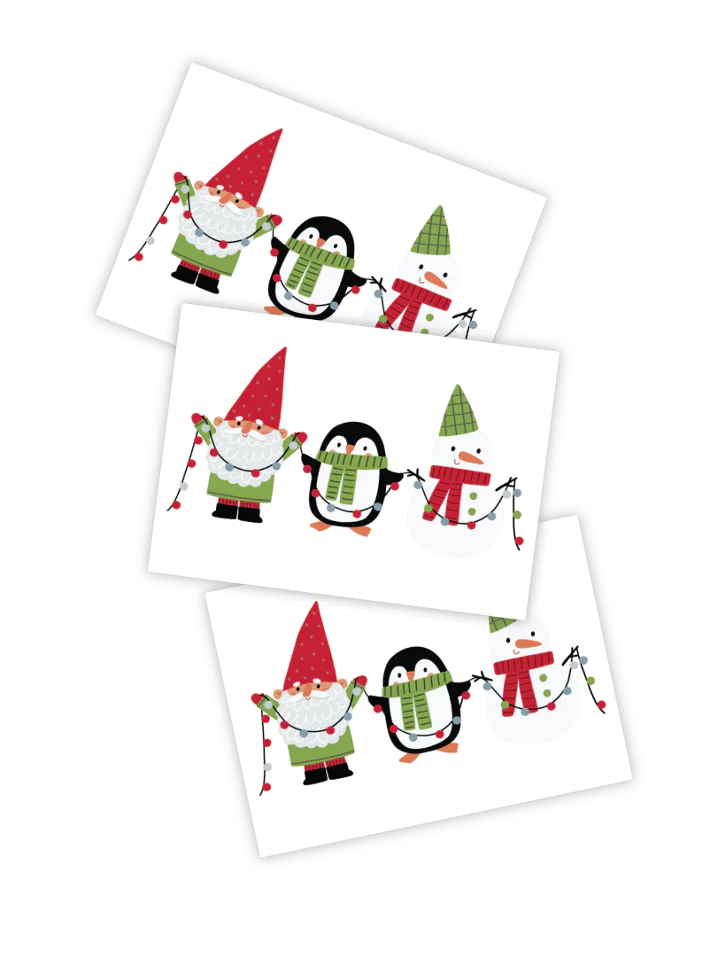 Ducky Street Christmas Garland Temporary Tattoos