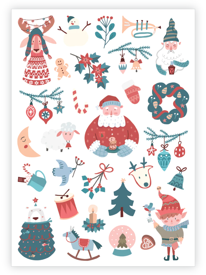 Ducky Street Holly Jolly Temporary Tattoos