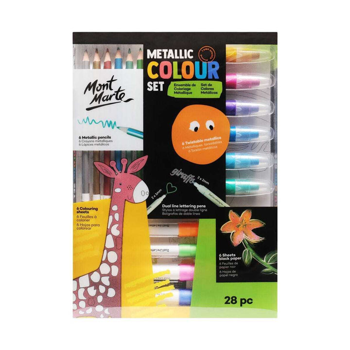 Mont Marte Metallic Colouring Set 28 Pcs