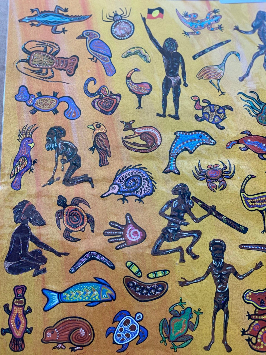 Aboriginal Art glittered stickers - #HolaNanu#NDIS #creativekids