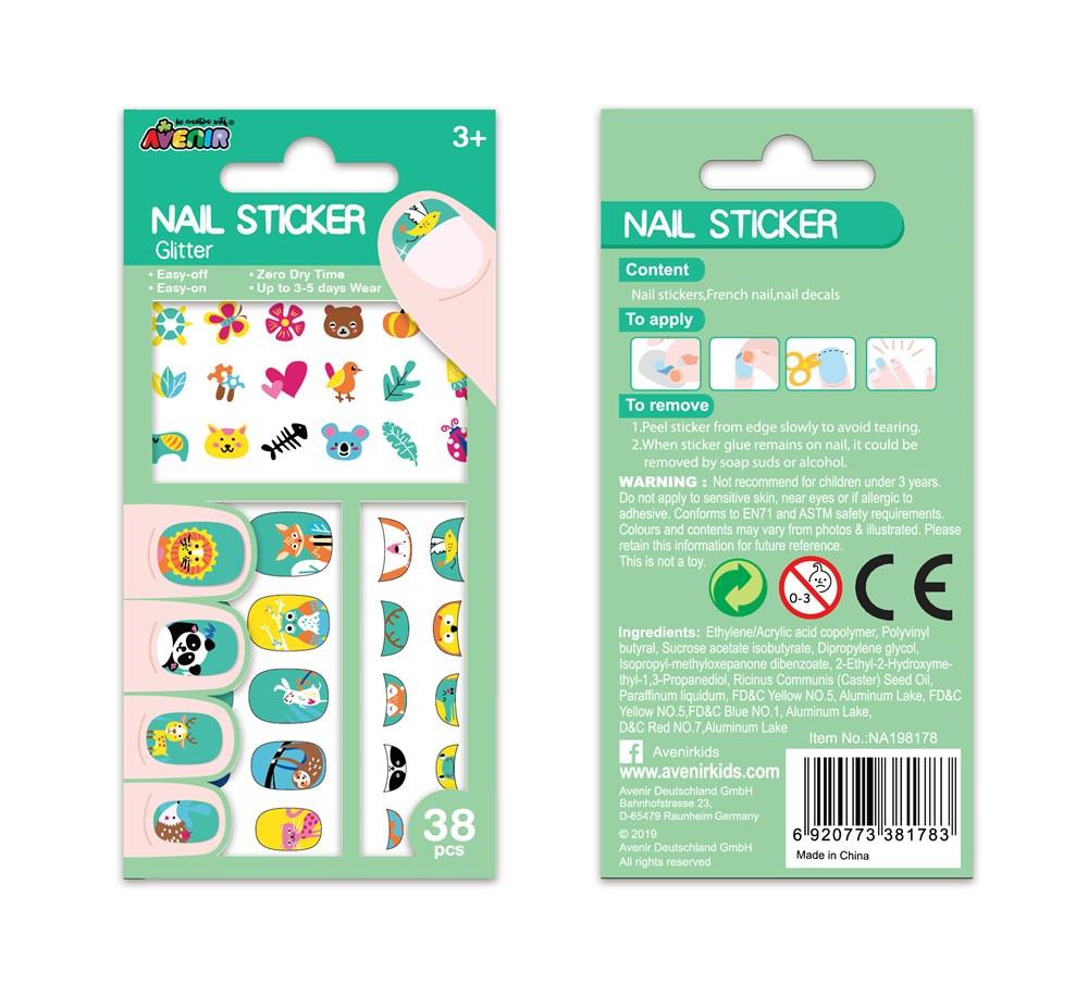 Avenir Nail Stickers - Glitter Animals - #HolaNanu#NDIS #creativekids