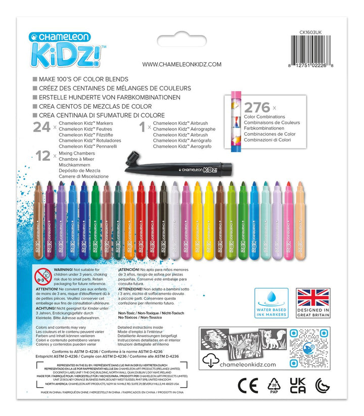 Chameleon Kidz™ Blend & Spray 24 Marker Creativity Kit - #HolaNanu#NDIS #creativekids