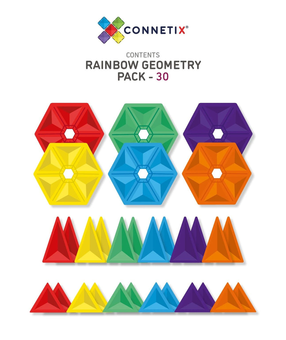 Connetix Tiles Rainbow Geometry Pack 30 pc - #HolaNanu#NDIS #creativekids