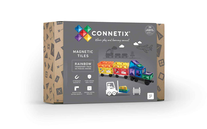 Connetix Tiles Rainbow Transport Pack 50 pc - #HolaNanu#NDIS #creativekids