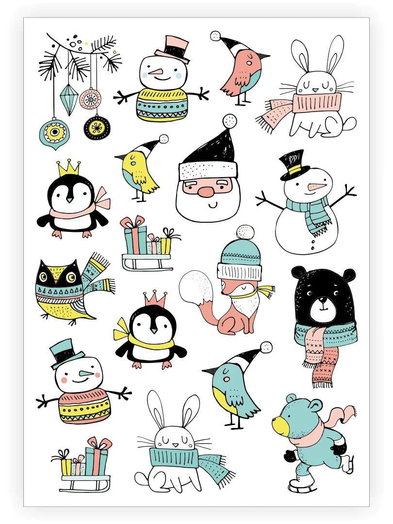 Ducky Street Christmas Doodles Temporary Tattoos - #HolaNanu#NDIS #creativekids