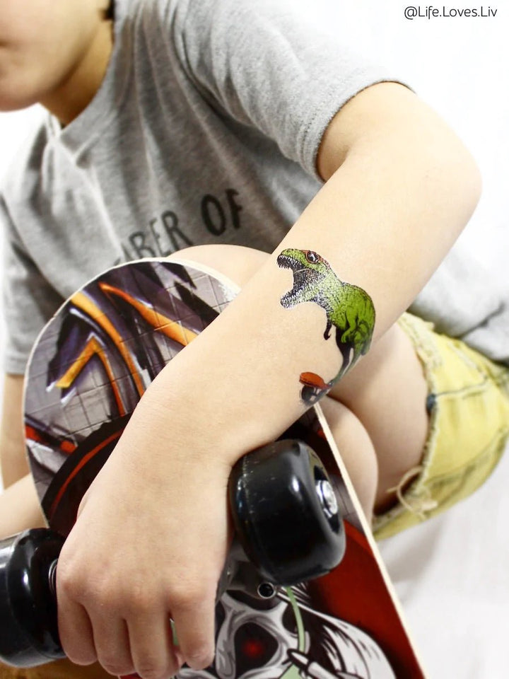 Ducky Street Dino Skate Temporary Tattoos - #HolaNanu#NDIS #creativekids