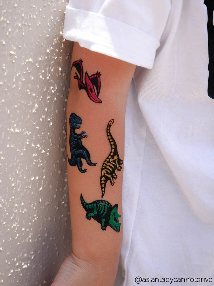 Ducky Street Dino Skeletons Temporary Tattoos - #HolaNanu#NDIS #creativekids