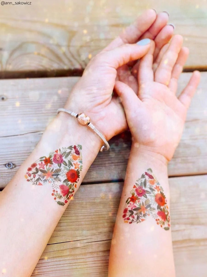 Ducky Street Flower Heart Temporary Tattoos - #HolaNanu#NDIS #creativekids