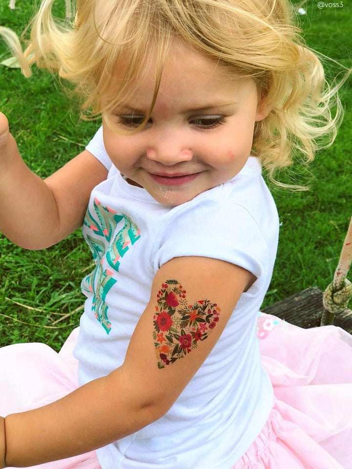 Ducky Street Flower Heart Temporary Tattoos - #HolaNanu#NDIS #creativekids