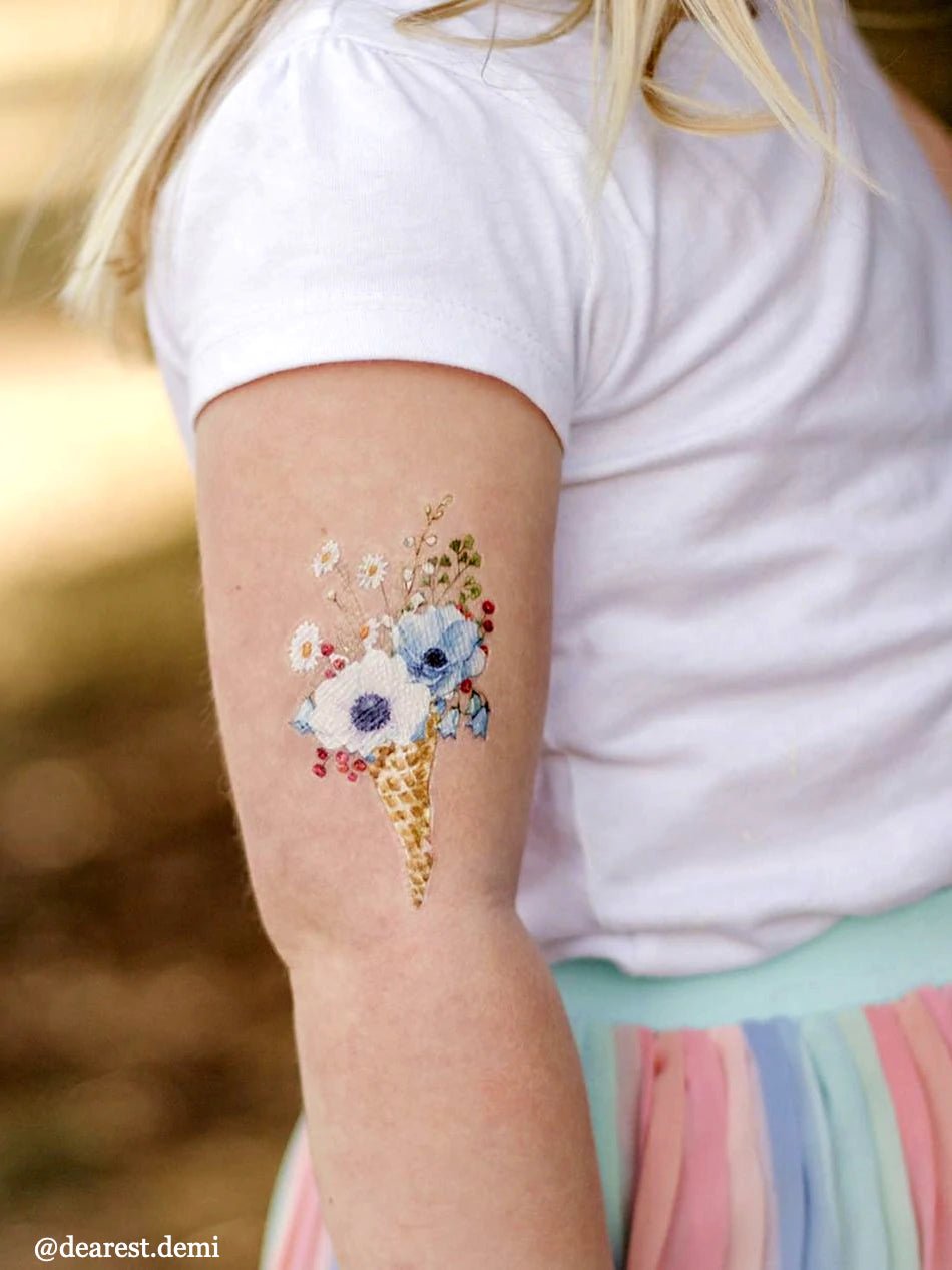 Ducky Street Flower Ice Cream Temporary Tattoos - #HolaNanu#NDIS #creativekids