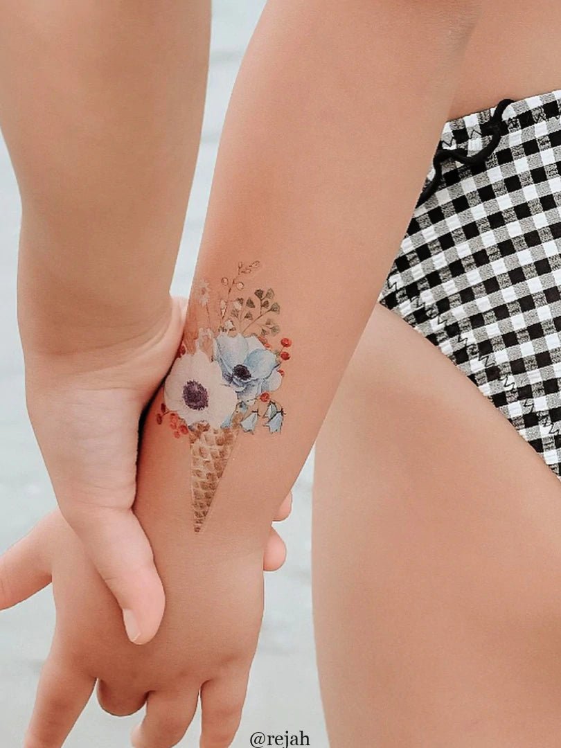 Ducky Street Flower Ice Cream Temporary Tattoos - #HolaNanu#NDIS #creativekids